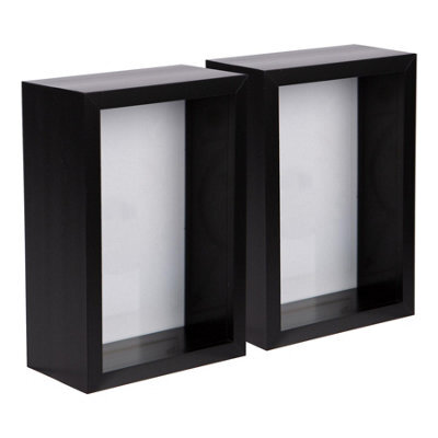 "Nicola Spring 4 X 6"" Deep Photo Frames - Black - 3D Deep Box Picture Frame Portrait Display Case (17.5 X 12.5Cm) - Set Of 5" - image 1