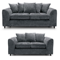 Furnishings For Less UK Monaco Chenille Fabric Sofa Set 3 And 2 Seater Sofa   Grey - thumbnail 1