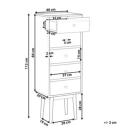 Beliani 5 Drawer Chest Foley Multicolour - thumbnail 3