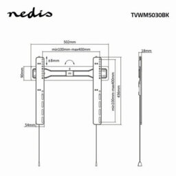 Nedis Fixed Tv Wall Mount Bracket 32-22 Max 35Kg 18mm Wall Distance - thumbnail 3