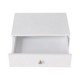 White Wall Mounted Floating Bedside Table Drawer & Shelf - thumbnail 4