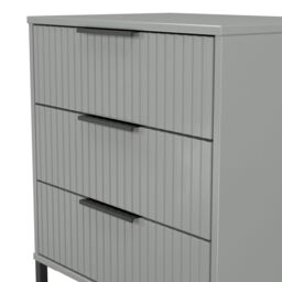 Ancona Matt Dusk Grey No Effect 3 Drawer Chest (H)678mm (W)575mm (D)395mm - thumbnail 5