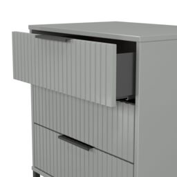 Ancona Matt Dusk Grey No Effect 3 Drawer Chest (H)678mm (W)575mm (D)395mm - thumbnail 4