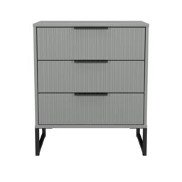Ancona Matt Dusk Grey No Effect 3 Drawer Chest (H)678mm (W)575mm (D)395mm - thumbnail 2