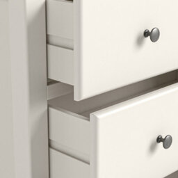 Roseland Furniture Celine Coconut White Oak Top 4 Drawer Tallboy Chest - thumbnail 8