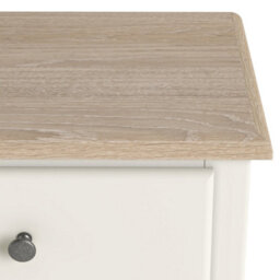 Roseland Furniture Celine Coconut White Oak Top 4 Drawer Tallboy Chest - thumbnail 6
