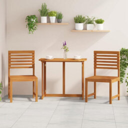 Walplus Garden Chair 2 Pcs Brown 50 X 50 X 91Cm Solid Acacia Wood - thumbnail 1