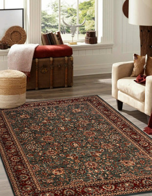 RugsX Wool Carpet Kashqai 4362 400 Ornament Green / Claret 160X240 Cm - image 1
