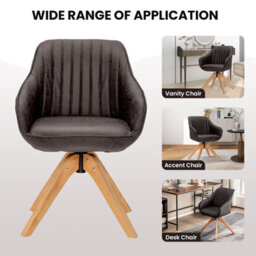 Costway Set Of 2 Swivel Accent Chair Ergonomic Armchairs Writing Desk Chairs - thumbnail 8