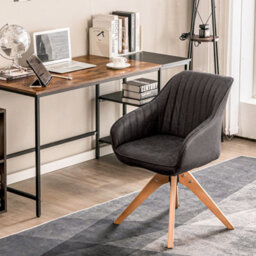 Costway Set Of 2 Swivel Accent Chair Ergonomic Armchairs Writing Desk Chairs