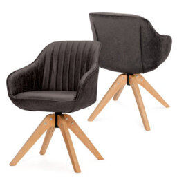 Costway Set Of 2 Swivel Accent Chair Ergonomic Armchairs Writing Desk Chairs - thumbnail 3