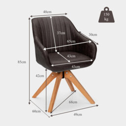 Costway Set Of 2 Swivel Accent Chair Ergonomic Armchairs Writing Desk Chairs - thumbnail 2