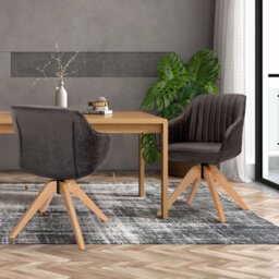 Costway Set Of 2 Swivel Accent Chair Ergonomic Armchairs Writing Desk Chairs - thumbnail 4