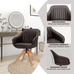 Costway Set Of 2 Swivel Accent Chair Ergonomic Armchairs Writing Desk Chairs - thumbnail 7