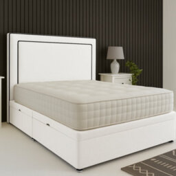 Urban Textures - Savoy Edge Ottoman Bed Headboard Side Lift: Boucle White - thumbnail 1