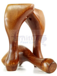 L&F Queen Anne Wooden Legs Dark Oak Stain 150mm High Set Of 4 Replacement Furniture Feet Chairs Sofas Footstools (Self Fixed) - thumbnail 4