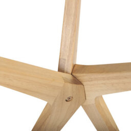 Wyld And Coco Round End Table 45Cm - Tempered Glass Top, Rubberwood Legs, Scandinavian Style - thumbnail 5