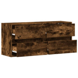 Berkfield Durable Tv Wall Cabinet With Led Lights Smoked Oak 100X31X45 Cm - thumbnail 9