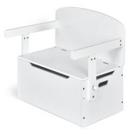 Gainoom 3-In-1 White Desk And Chair Set Kids Convertible Activity Bench Table - thumbnail 9