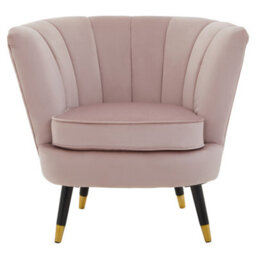 Orsina Dusty Pink Velvet Chair With Black Wood & Gold Finish Legs, Backrest Armchair, Easy To Clean Dining Chair - thumbnail 9