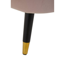 Orsina Dusty Pink Velvet Chair With Black Wood & Gold Finish Legs, Backrest Armchair, Easy To Clean Dining Chair - thumbnail 7