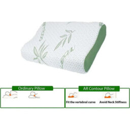 ARLinens Cantoor Pillow Memory Foam Filled Bamboo Removable Outer Cover Orthopedic Head Neck Support Contour Shape Pillow