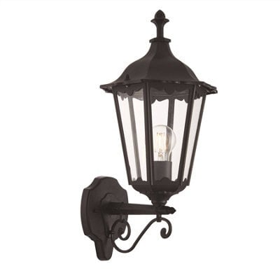 Luminosa Lighting Luminosa Burford 1 Light Outdoor Wall Lantern Matt Black Paint, Glass Ip44, E27