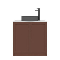 Royal Bathrooms Royal Bathroom Elmore 800mm Terracotta Clay Freestanding Countertop Bathroom Vanity Unit 2 Door With Art Round Basin - thumbnail 7