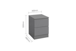 Grey 3 Piece Furniture Set Chest Of Drawers Bedside Tables Birlea Oslo - thumbnail 8