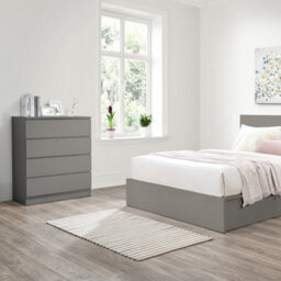 Grey 3 Piece Furniture Set Chest Of Drawers Bedside Tables Birlea Oslo - thumbnail 6