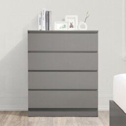 Grey 3 Piece Furniture Set Chest Of Drawers Bedside Tables Birlea Oslo - thumbnail 5