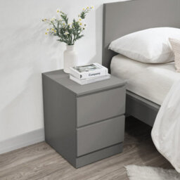 Grey 3 Piece Furniture Set Chest Of Drawers Bedside Tables Birlea Oslo - thumbnail 4