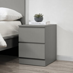 Grey 3 Piece Furniture Set Chest Of Drawers Bedside Tables Birlea Oslo - thumbnail 3