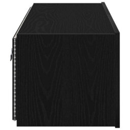 Berkfield Tv Wall Cabinet With Led Lights Black Oak 100X35X31 Cm - thumbnail 8