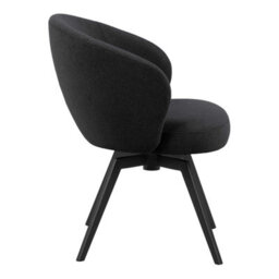 Wyld Haus Auckland 120Cm Round Dining Set - Natural Oak Effect Table With Black Base + 4 Black Swivel Chairs - thumbnail 7