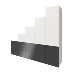 GoodHome Atomia Gloss Anthracite & White Chipboard Wardrobe (H)2250mm (W)3000mm (D)580mm - thumbnail 2