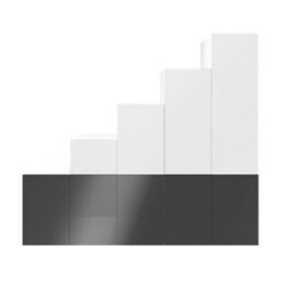 GoodHome Atomia Gloss Anthracite & White Chipboard Wardrobe (H)2250mm (W)3000mm (D)580mm - thumbnail 1