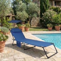 Vcm Sun Lounger Deckchair Garden Lounger Roof - thumbnail 4