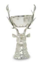 Orsina Antler Stag Head Base Reflective Bowl, Centrepiece Bowl For Dining Table, Decorative Bowl For Stones, Jewels