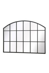 "Mirroroutlet Over Mantle Arcus Window - Black Framed Arched Wall Mirror 35"" X 26"" (90Cm X 65Cm)" - thumbnail 4