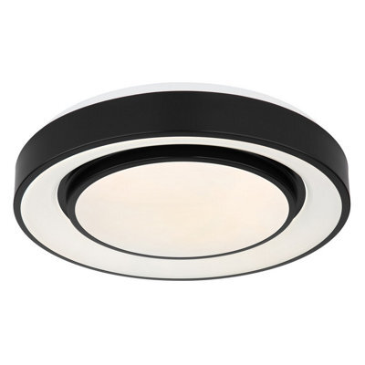 Luminosa Lighting Luminosa Sully Decorative Flush Ceiling Light Black Led Dimmable 3000-6500K Remote Control - image 1