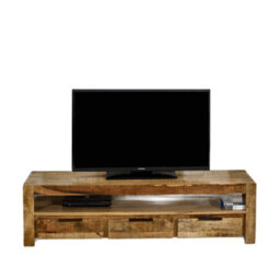 Wyld Haus London Natural Mango Wood Large Tv Cabinet With 3 Drawers And 1 Shelf 1500mm - thumbnail 2