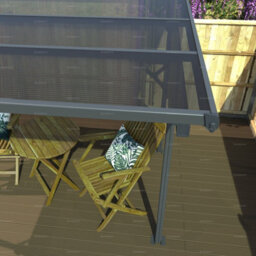 Aluminium Gazebo With Tinted Polycarbonate Roof, Adjustable Posts, Grey, 3.1X2.9M - thumbnail 4