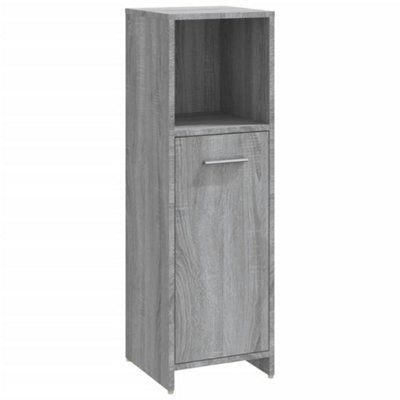 Berkfield Sturdy Bathroom Cabinet Grey Sonoma 30X30X95 Cm Engineered Wood