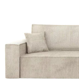 Karl L Maxi Corner Sofa Bed Corduroy Upholstery Storage Springs Universal Left Or Right Hand Side Design Beige - thumbnail 3