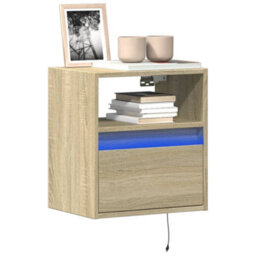 Berkfield Durable Tv Wall Cabinet With Led Lights Sonoma Oak 41X31X45 Cm - thumbnail 2