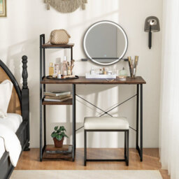 Costway Home Office Desk Computer Desk Pc Laptop Table W/ Bookshelf & Host Stand - thumbnail 3