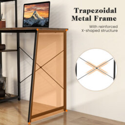 Costway Home Office Desk Computer Desk Pc Laptop Table W/ Bookshelf & Host Stand - thumbnail 7