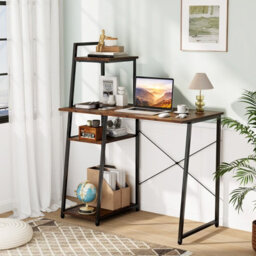 Costway Home Office Desk Computer Desk Pc Laptop Table W/ Bookshelf & Host Stand - thumbnail 4