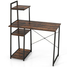 Costway Home Office Desk Computer Desk Pc Laptop Table W/ Bookshelf & Host Stand - thumbnail 9
